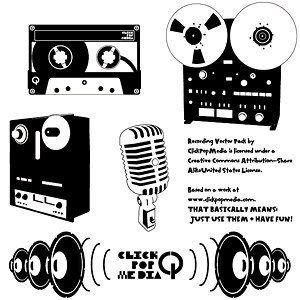 Material retro music playback device, free vector.