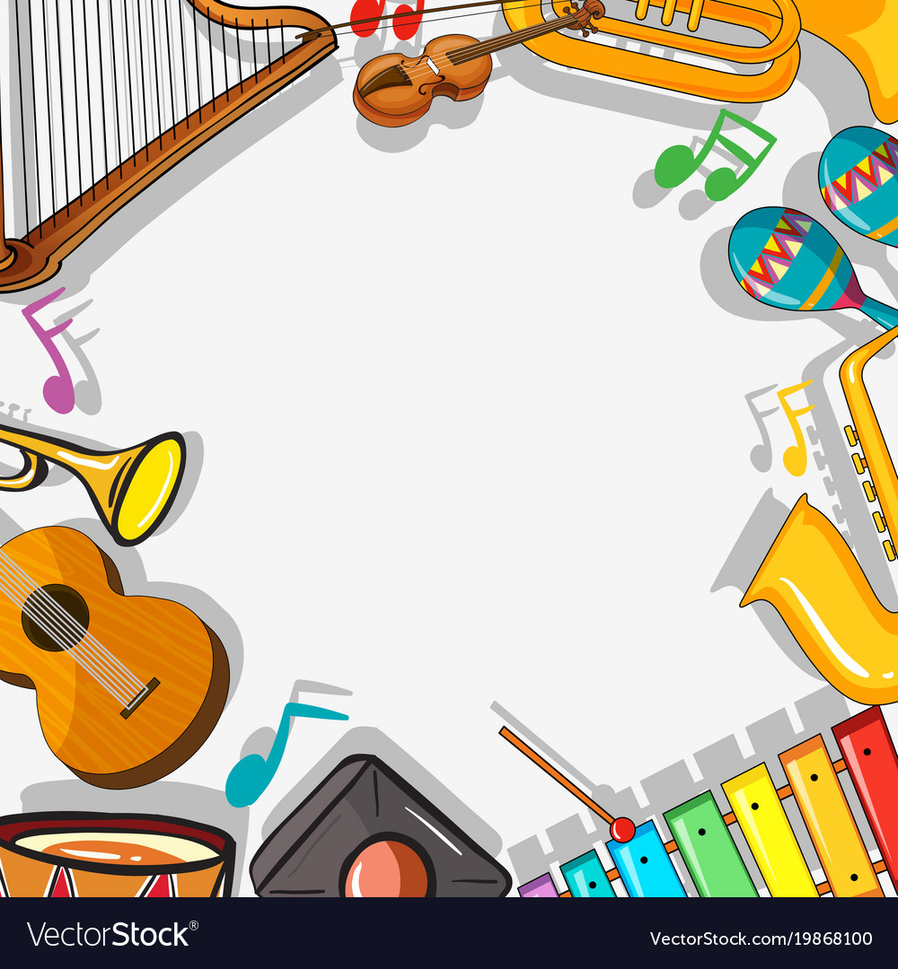 Border template with musical instruments.