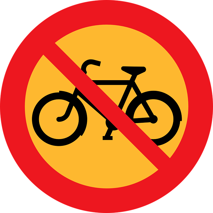 Free vector graphic: No Biking, Bicycle, Bike, Cycling.