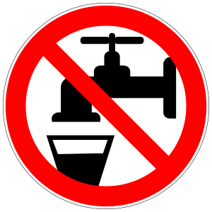 No drinking water.