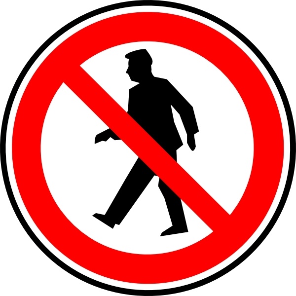 No Walking Pedestrians clip art Free vector in Open office drawing.