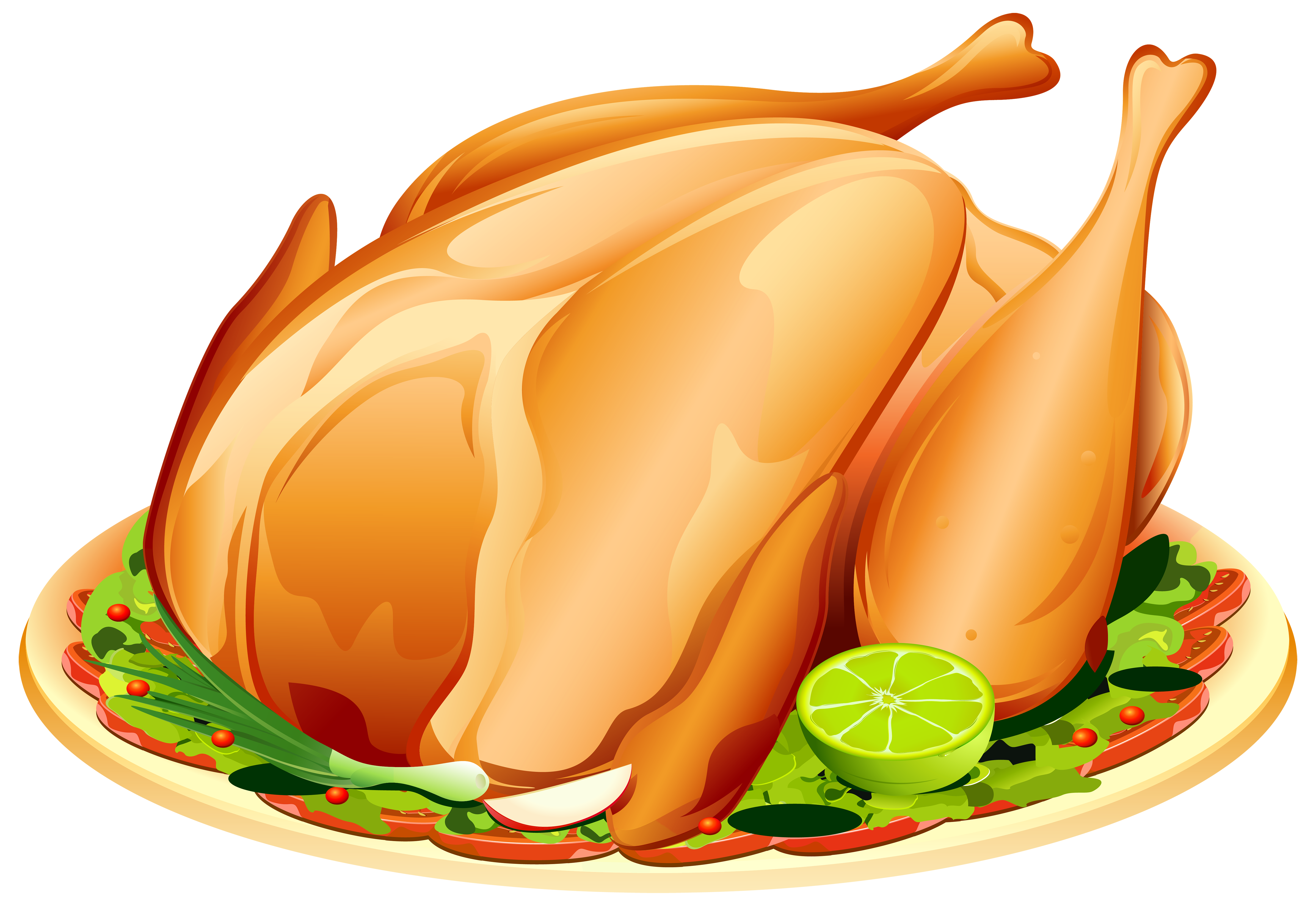 Roast Turkey PNG Clipart Image.