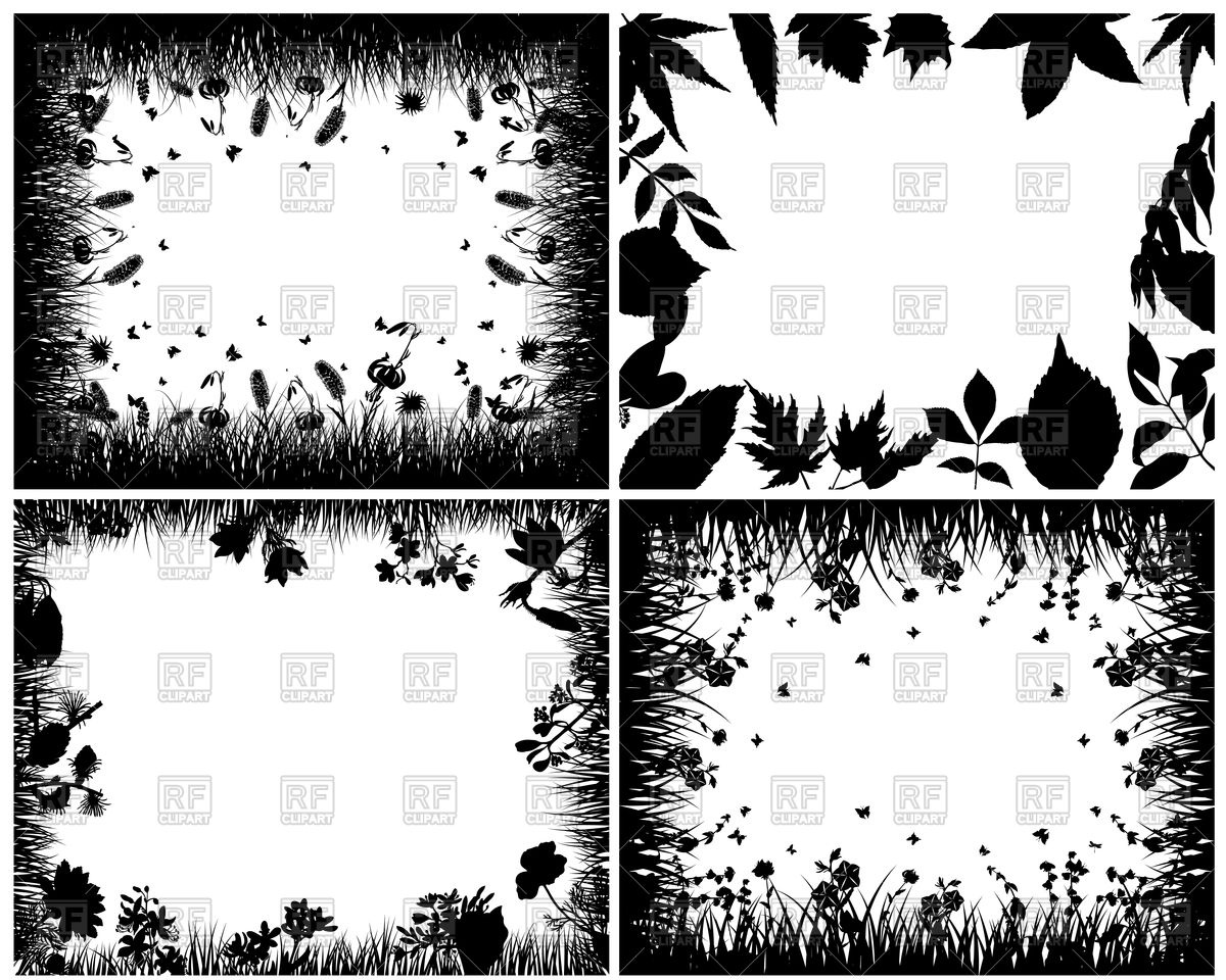 Natural frame silhouettes Vector Image #105324.