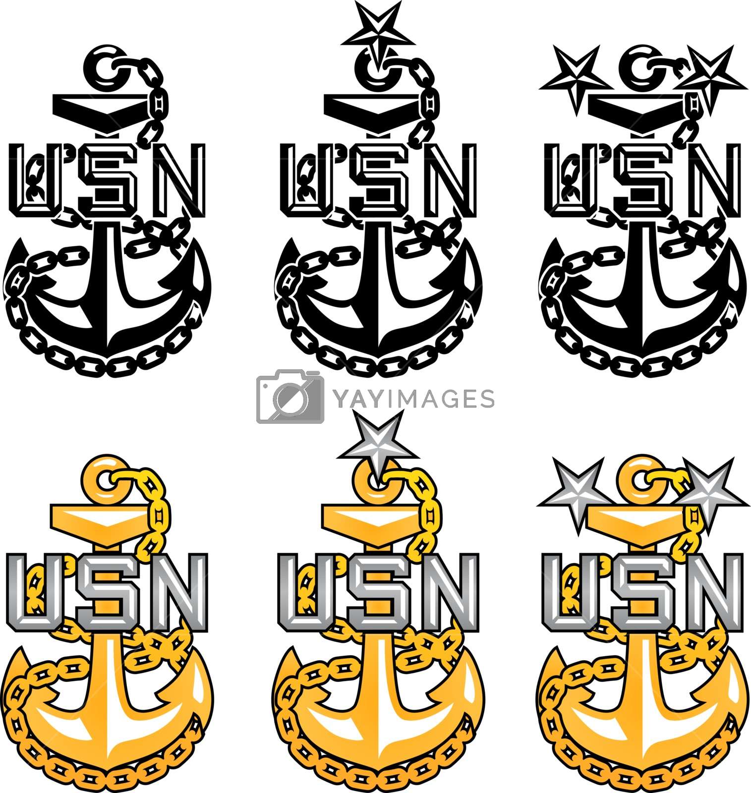 US Navy CPO Anchors Stock Image.