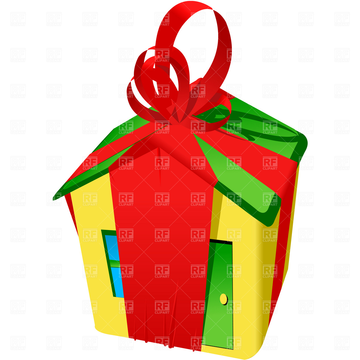 New house with ribbon Stock Vector Image.