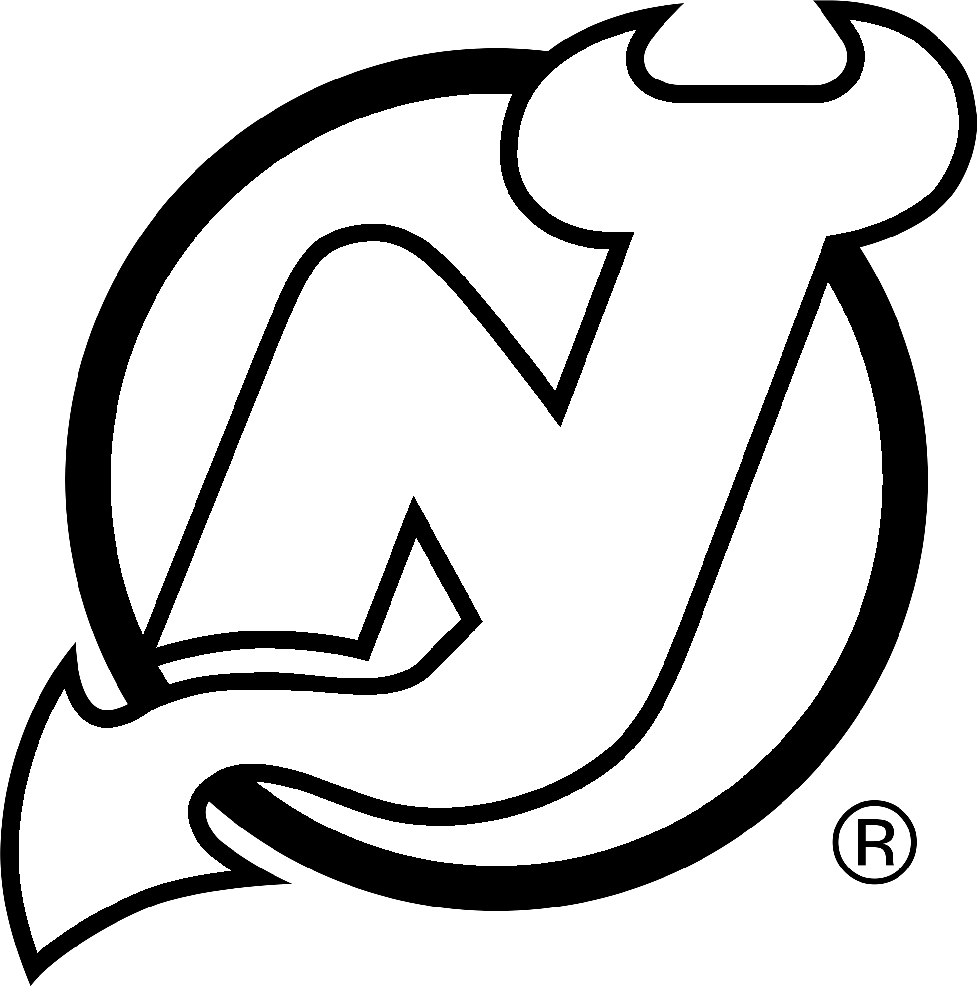 Drawing Delightful New Jersey Devils Logo 18 Black.