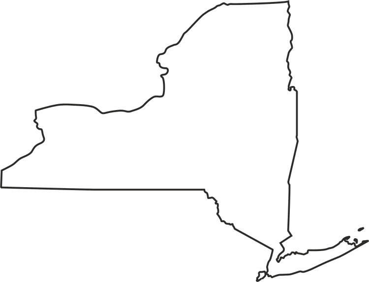 Blank New York Map.