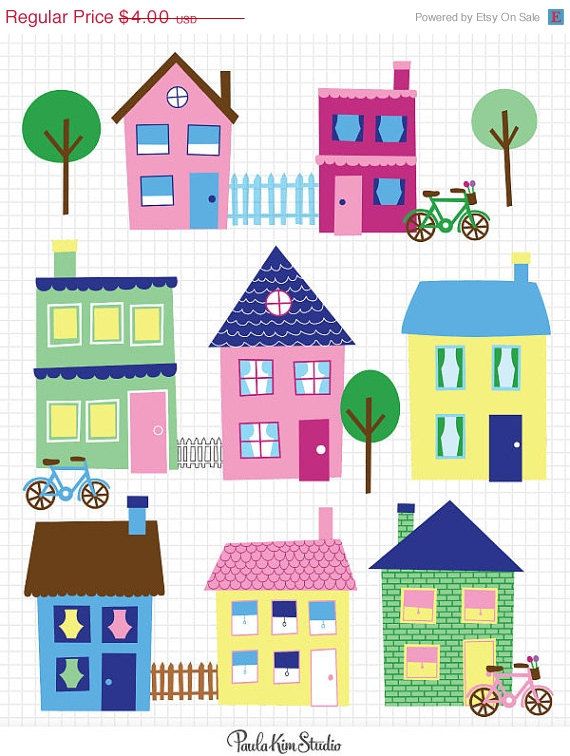 House Clip Art Neighborhood Clipart Town Clip Art.