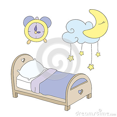 Night Time Clip Art Set Royalty Free Stock Images.