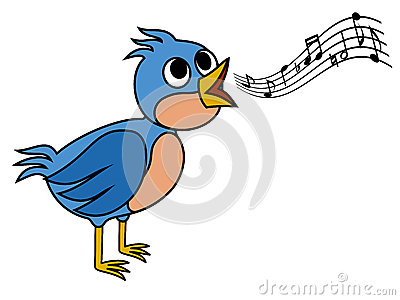 Nightingale Singing Clip Art.