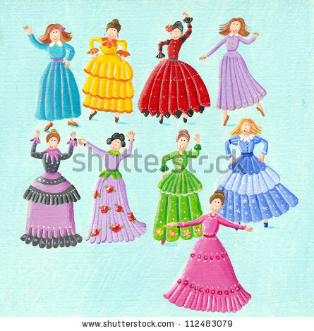 9 Ladies Dancing Stock Photos, Royalty.