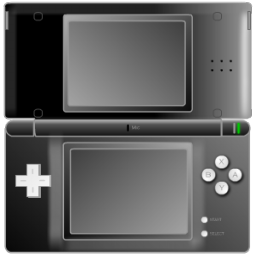 Black Nintendo DS Icon, PNG ClipArt Image.