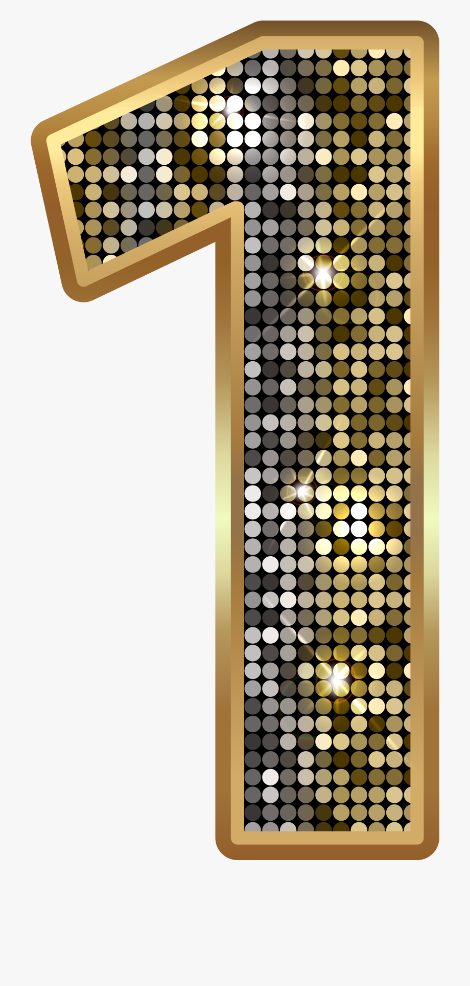 Number One Deco Gold Png Clip Art Image.