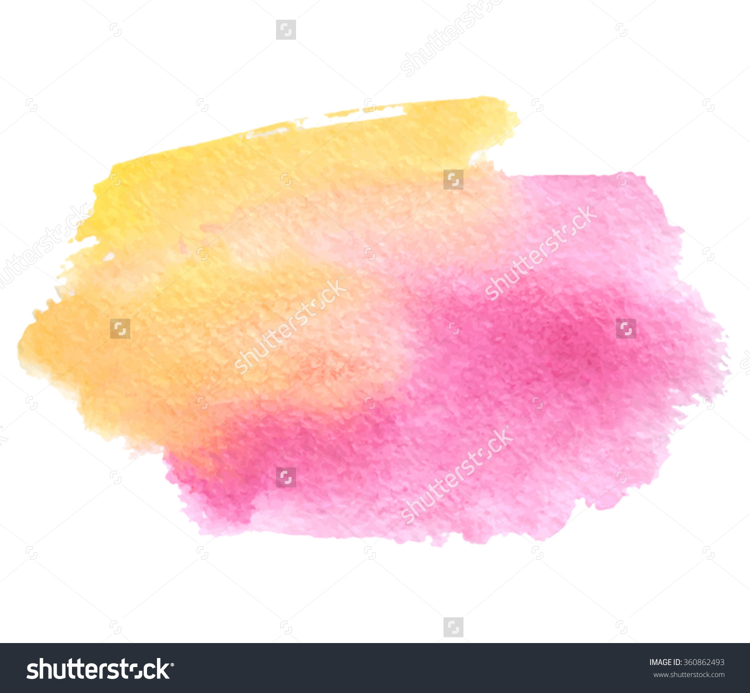 Yellow Pink Orange Watercolor Wet Brush Stock Vector 360862493.