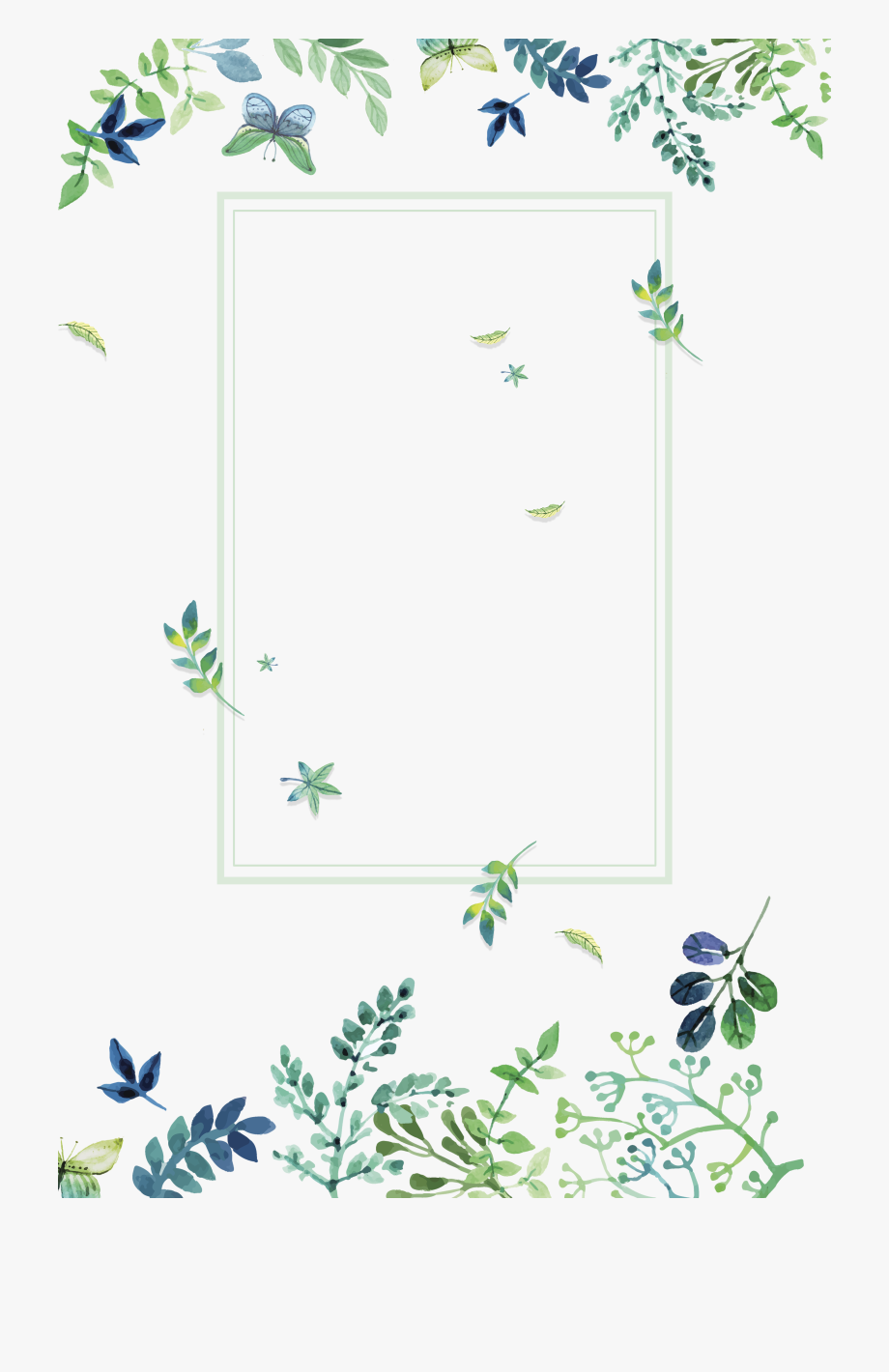 Texture Green Small Fresh Flowers Border Clipart.