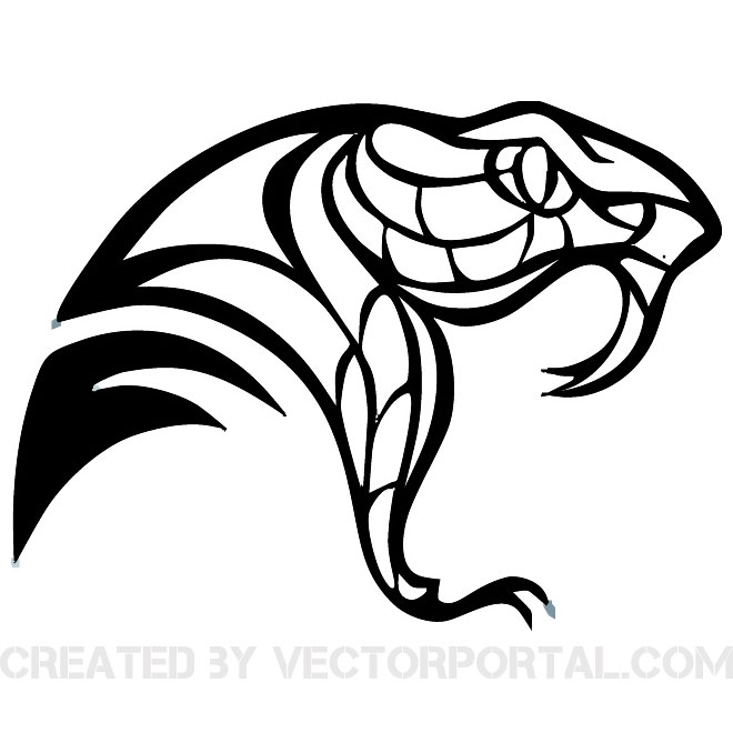 Simple snake head clipart.