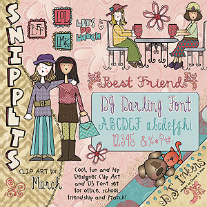 Snippets Clip Art & Font COMBO Sets.