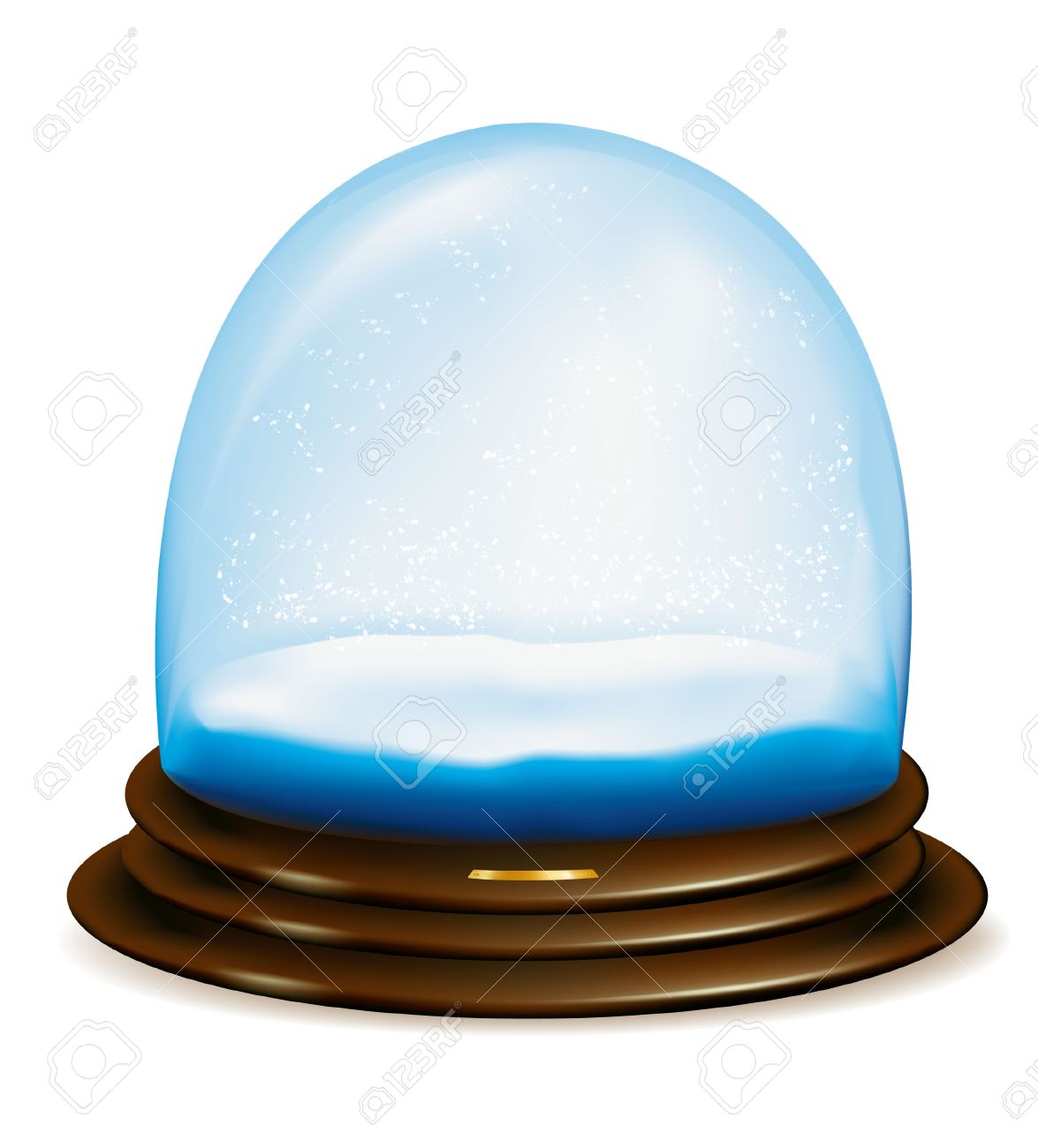 Empty Snow Dome Over White Background.illustration Royalty Free.