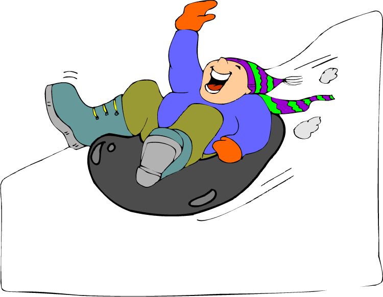 snow tubing cartoon clip art.