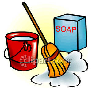 Soap and Water Bucket Clipart.