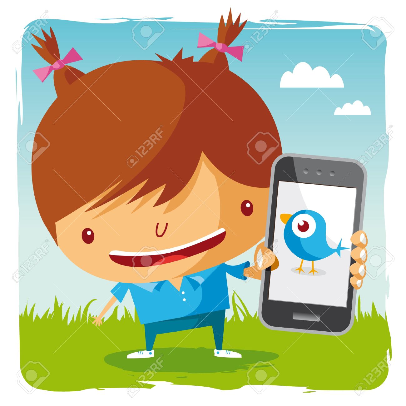 Girl And Mobile Phone.