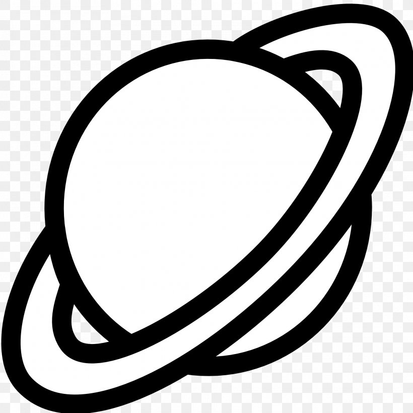 Planet Black And White Saturn Solar System Clip Art, PNG.