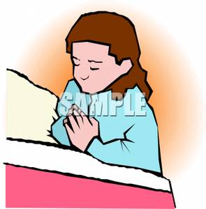 A Girl Saying Bed Time Prayers.