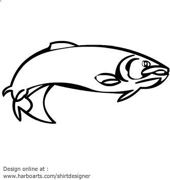 Salmon clipart black and white.