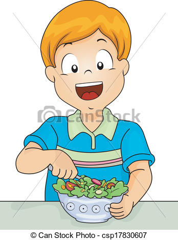 Vector Clipart of Salad Boy.