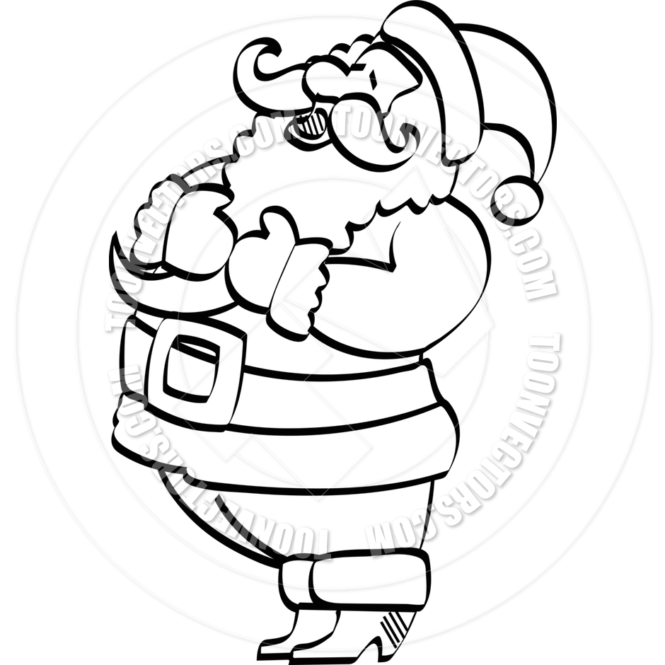 Santa black and white clipart 1 » Clipart Station.