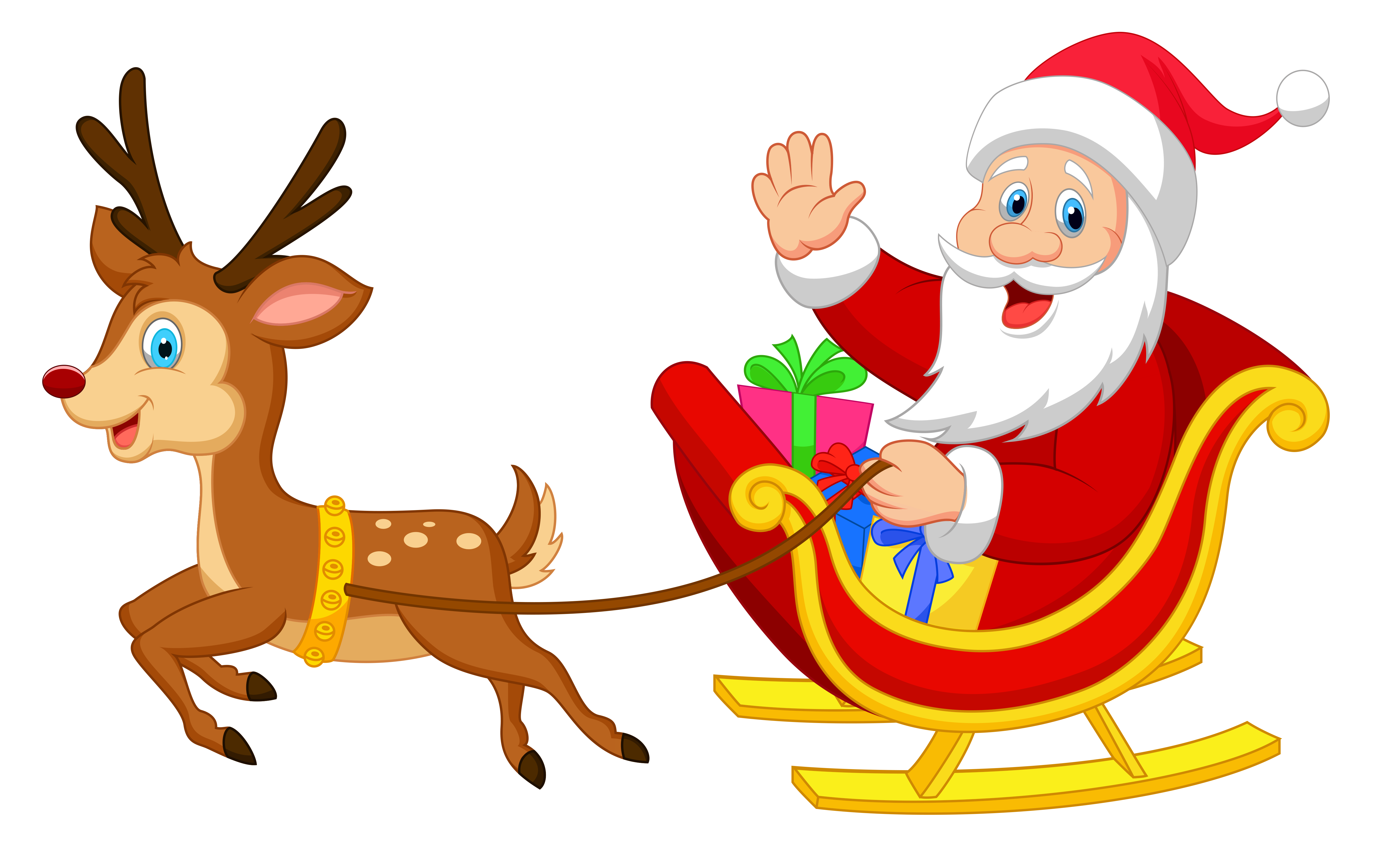 Santa sleigh PNG images free download.