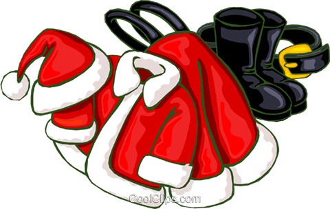 Santa suit Royalty Free Vector Clip Art illustration.