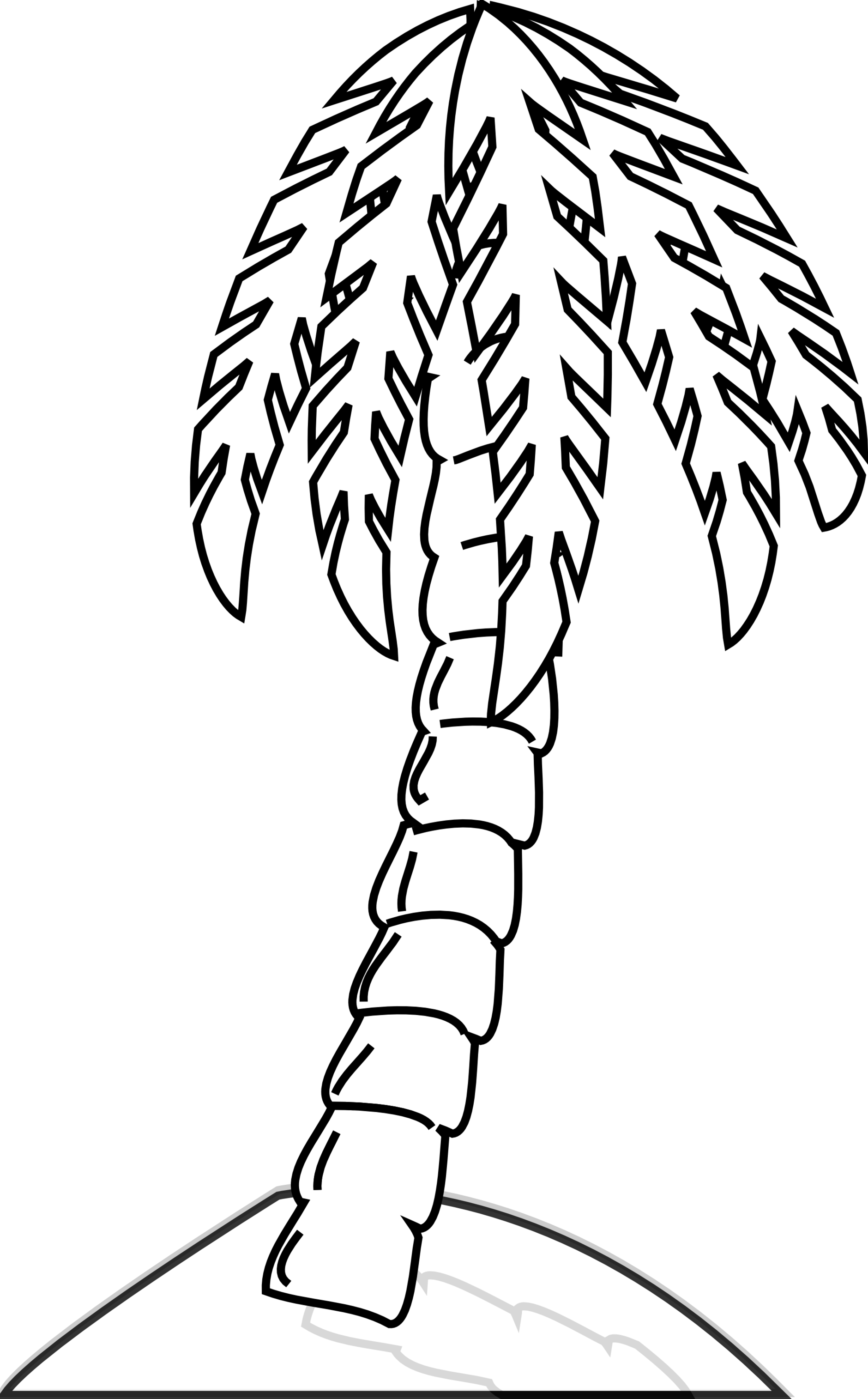 Rg 1 24 Palm Tree Black White Line Art Scalable Clipart.