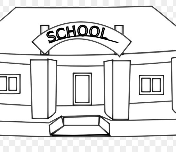 School Black And White Escuela Clip Art.