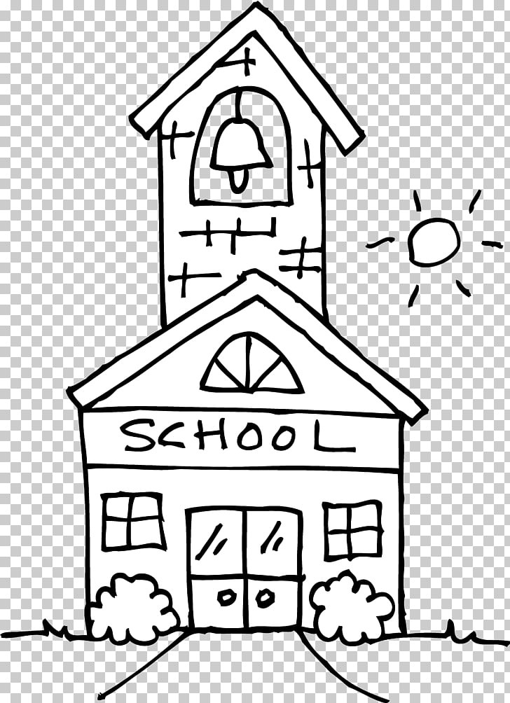 School Black and white Outline , School s Outline PNG.