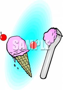 Cream Scoop and Cherry Ice Cream Cone.