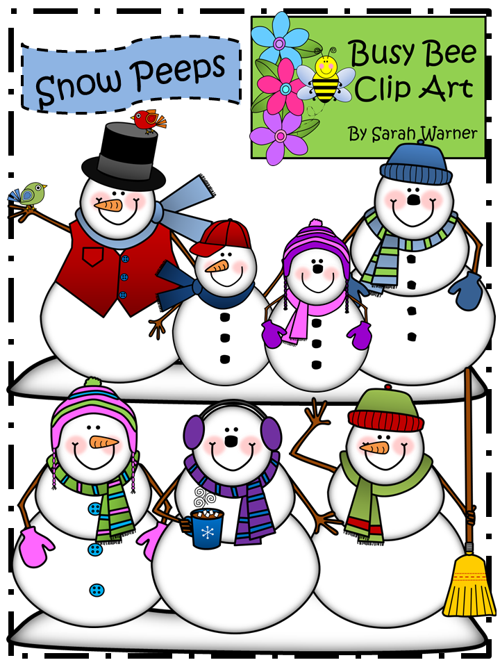 Snowman Clip Art: Snow Peeps! {By Busy Bee Clip Art.