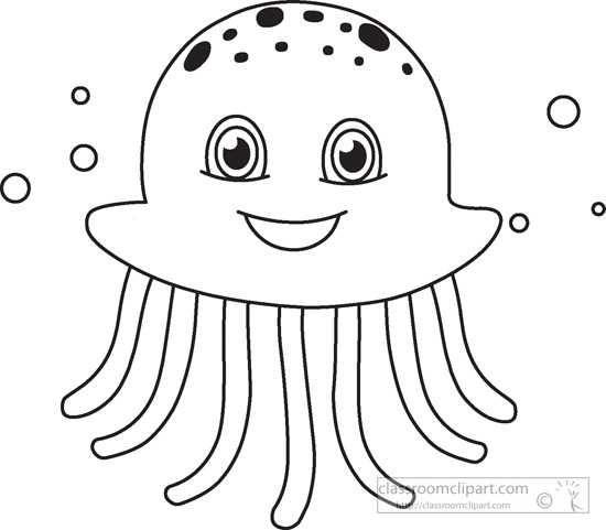 Sea Life Clipart Black and White.