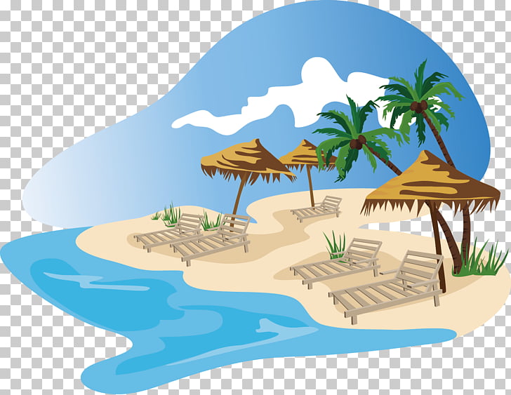 Beach , Beach island, beach illustration PNG clipart.