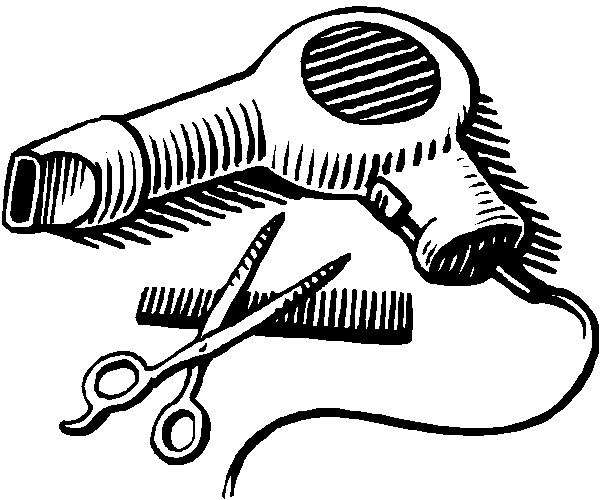 Shears and comb clipart.