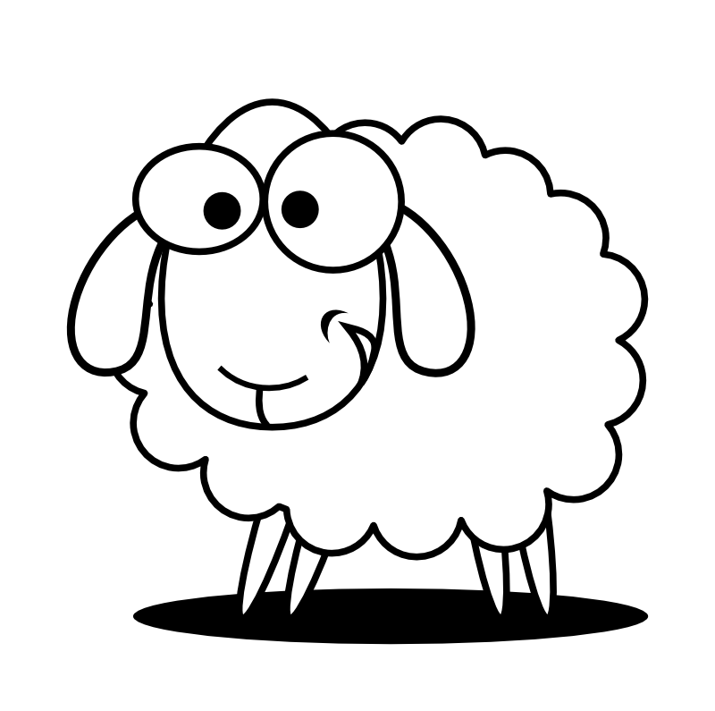 Lamb Clipart Black And White.