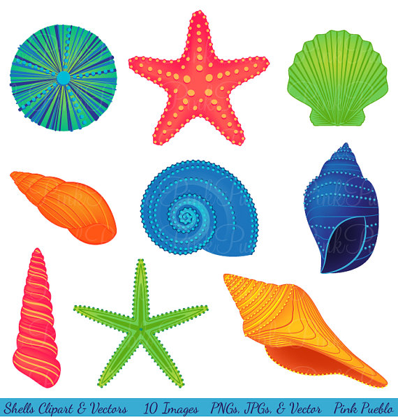 Shells Clipart Clip Art, Beach Ocean Travel Vacation Clip.