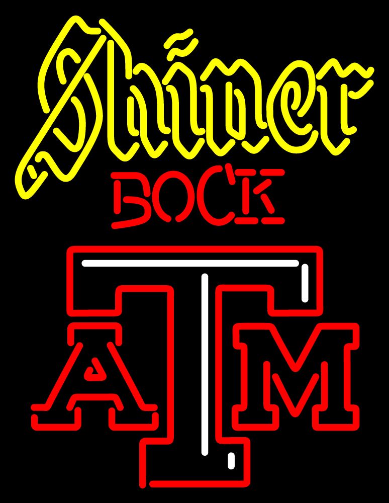 Shiner Bock A And M Logo Neon Sign, University Neon Sign.