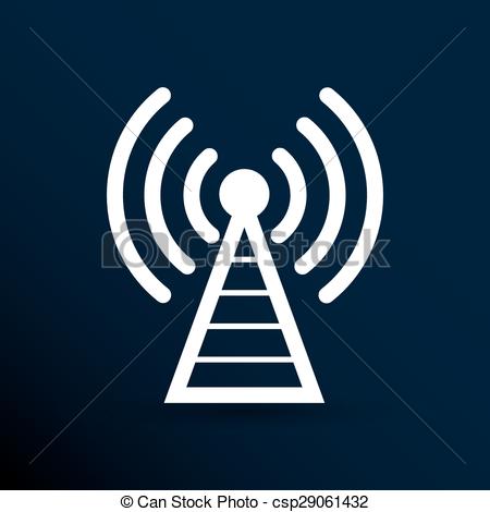 Vector of Antenna icon tower radio mast signal antenna vector.