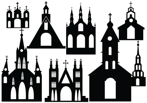 Silhouette Of Church Clipart.