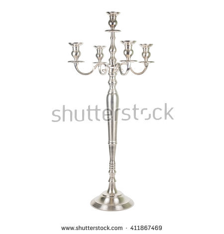 Silver Candlesticks Stock Images, Royalty.