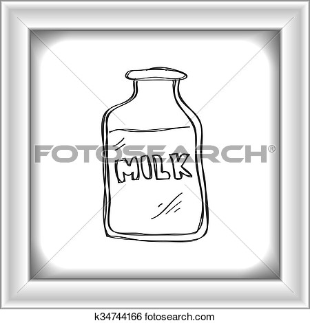 Simplistic milk bottle clipart vector.