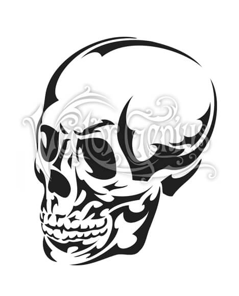 Tribal Skull Tattoo Skeleton Clip Art.