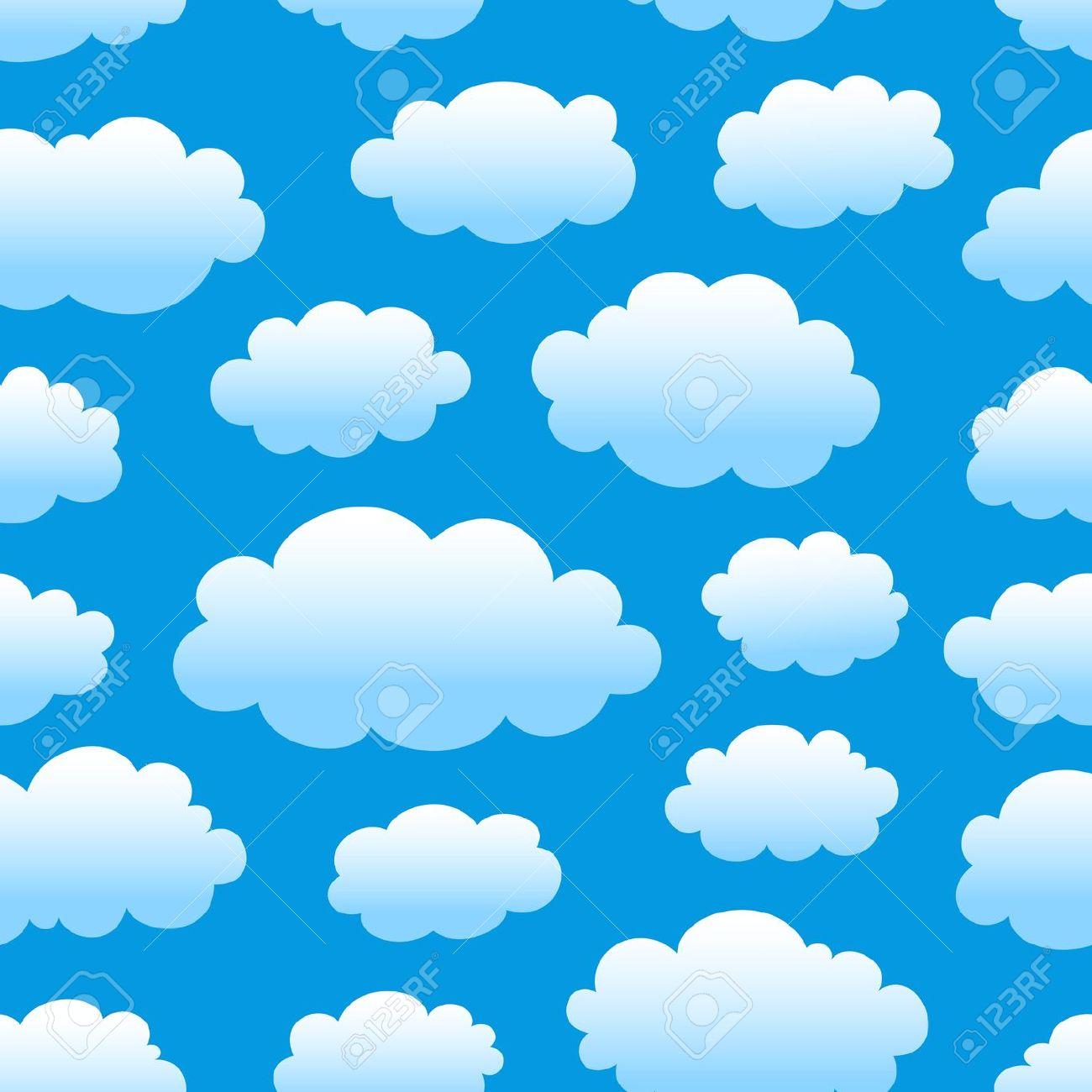 Clipart Blue Sky And Cloud Background.