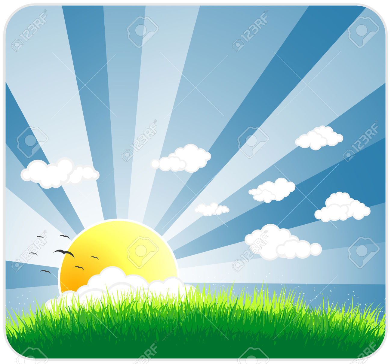 Sunny Sky Background Clipart.